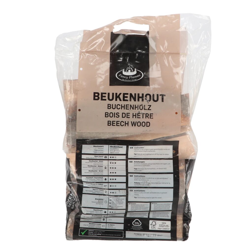 Beukenhout - 72 plastic zakken