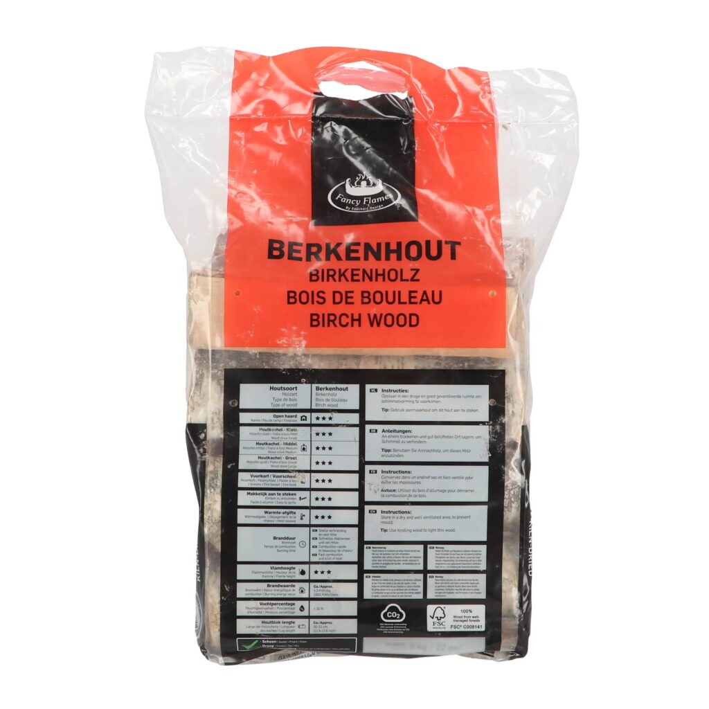 Berkenhout – 36 plastic zakken